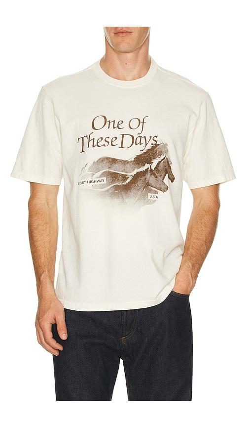 ONE OF THESE DAYS Lost Highway Tee in White by ONE OF THESE DAYS
