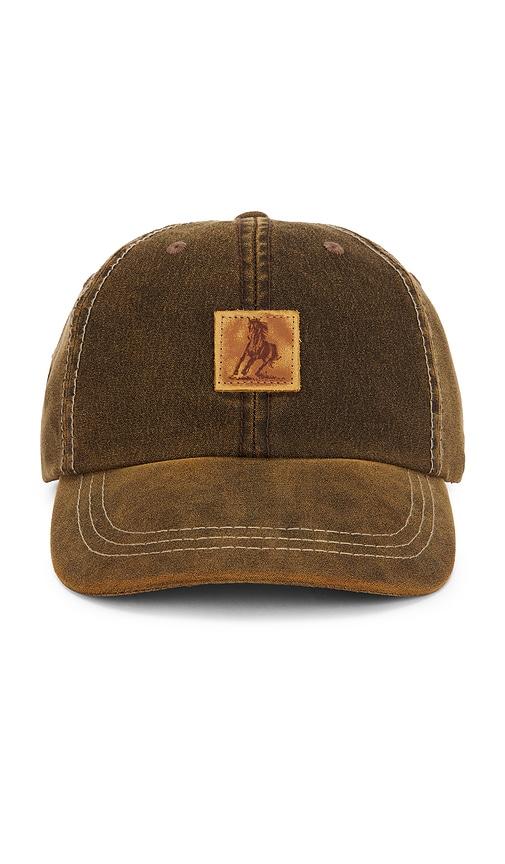 ONE OF THESE DAYS Running Horse Leather Patch Hat in Brown by ONE OF THESE DAYS
