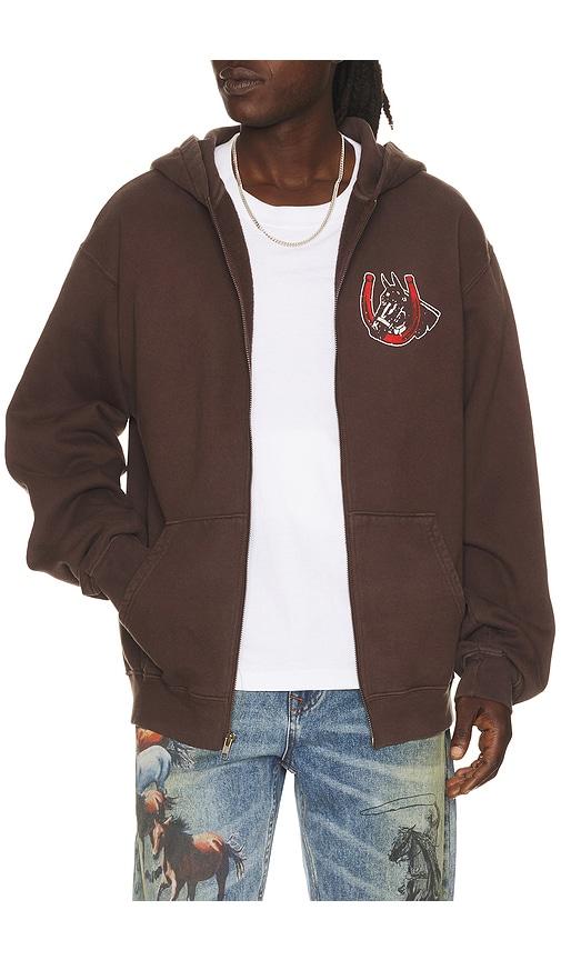 ONE OF THESE DAYS Valley Riders Zip Up Hoodie in Brown by ONE OF THESE DAYS