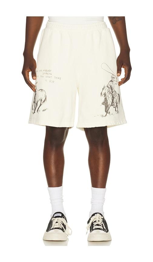 ONE OF THESE DAYS What Today Is For Sweat Shorts in Ivory by ONE OF THESE DAYS