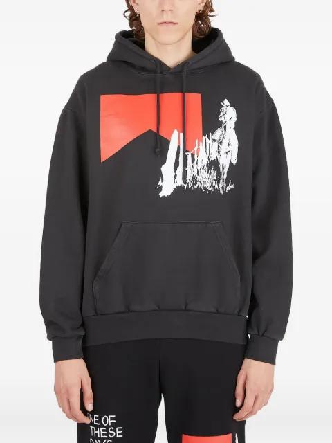 graphic-print cotton hoodie by ONE OF THESE DAYS