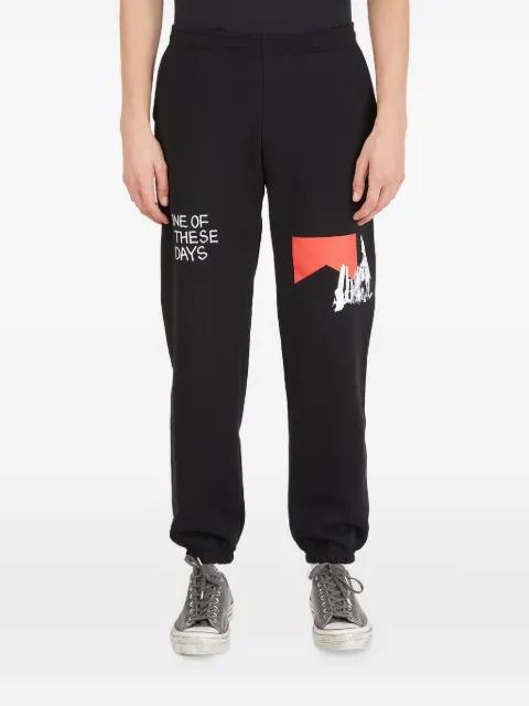 graphic-print jersey sweatpants by ONE OF THESE DAYS