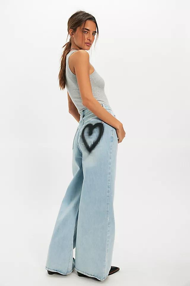 OneTeaspoon Love Machines Heart Wide-Leg Jeans by ONE TEASPOON | FREE PEOPLE