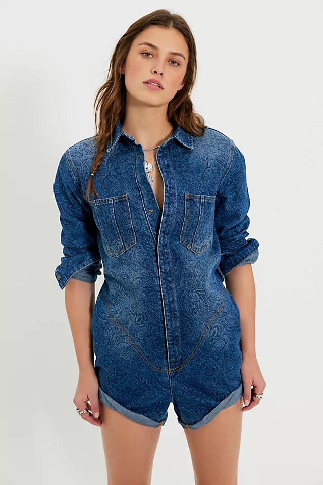 OneTeaspoon Prophecy Printed Denim Romper by ONE TEASPOON | FREE PEOPLE