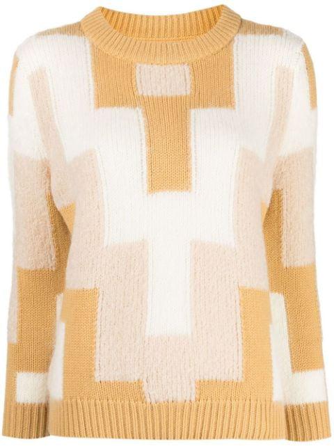 geometric-panelled knit sweater by ONEFIFTEEN