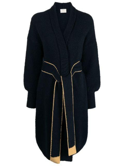 self-tie belted cardigan by ONEFIFTEEN