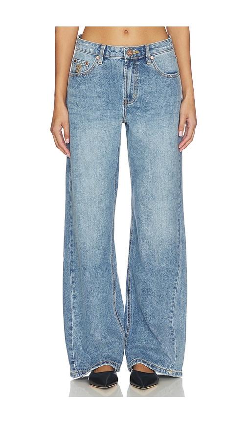 One Teaspoon Jackson Mid Waist Wide Leg Jeans in Blue by ONETEASPOON