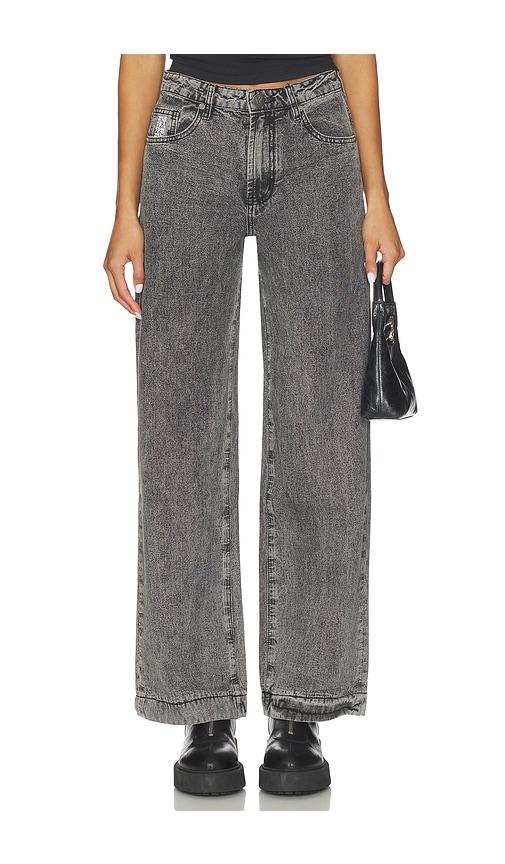 One Teaspoon Jackson Mid Waist Wide Leg Jeans in Grey by ONETEASPOON