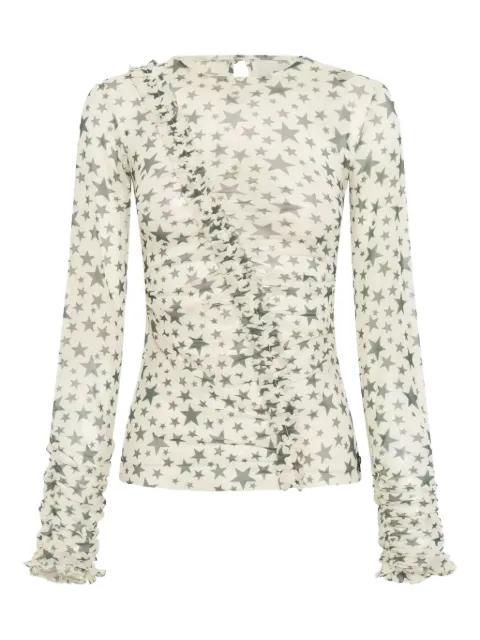 Party star-print ruffled top by ONETEASPOON
