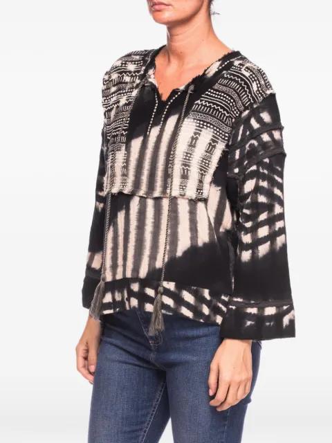 Santorini tie-dye embroidered blouse by ONETEASPOON