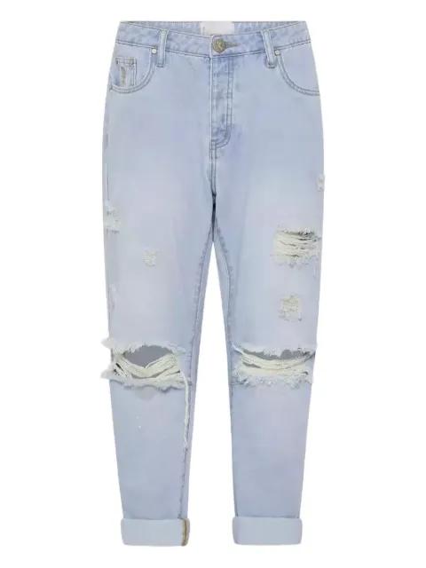 distressed five-pocket jeans by ONETEASPOON