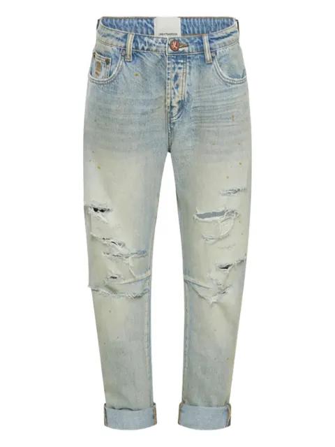 distressed five-pocket jeans by ONETEASPOON