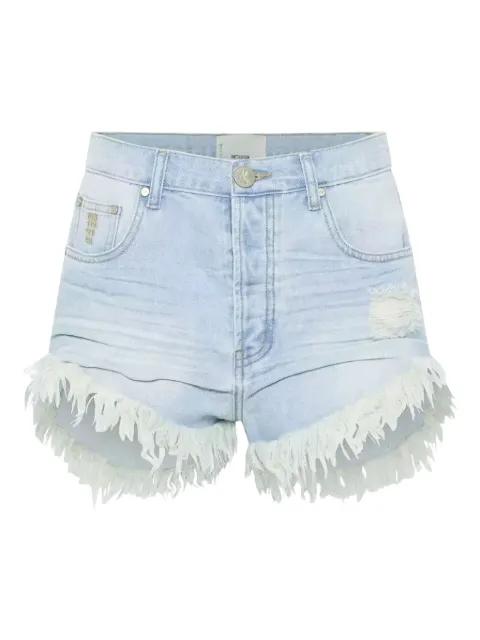 frayed denim shorts by ONETEASPOON