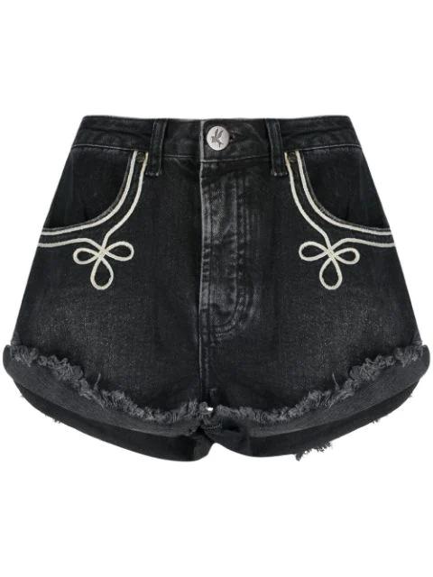 frayed-edge denim shorts by ONETEASPOON