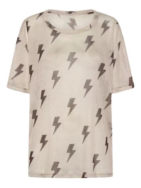 lightning-pattern T-shirt by ONETEASPOON