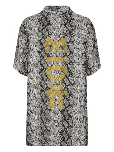 snake-print short-sleeve shirt by ONETEASPOON