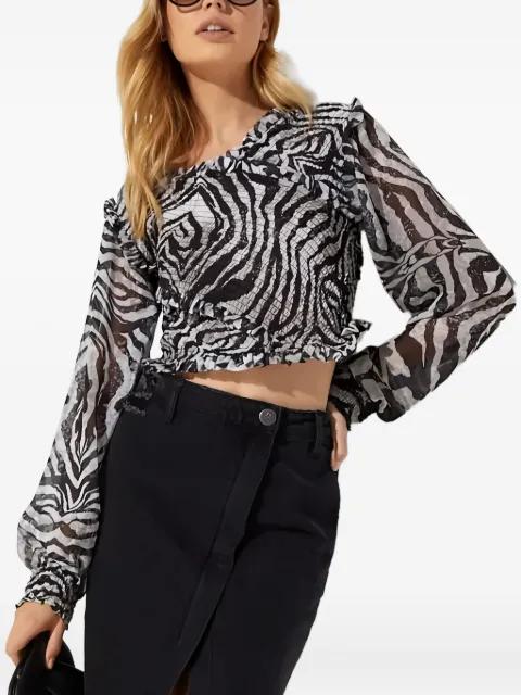 zebra-pattern blouse by ONETEASPOON