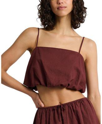Air Linen Bubble Crop Top by ONIA