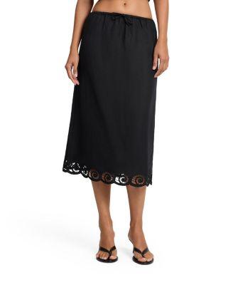 Air Linen Scallop Midi Skirt by ONIA