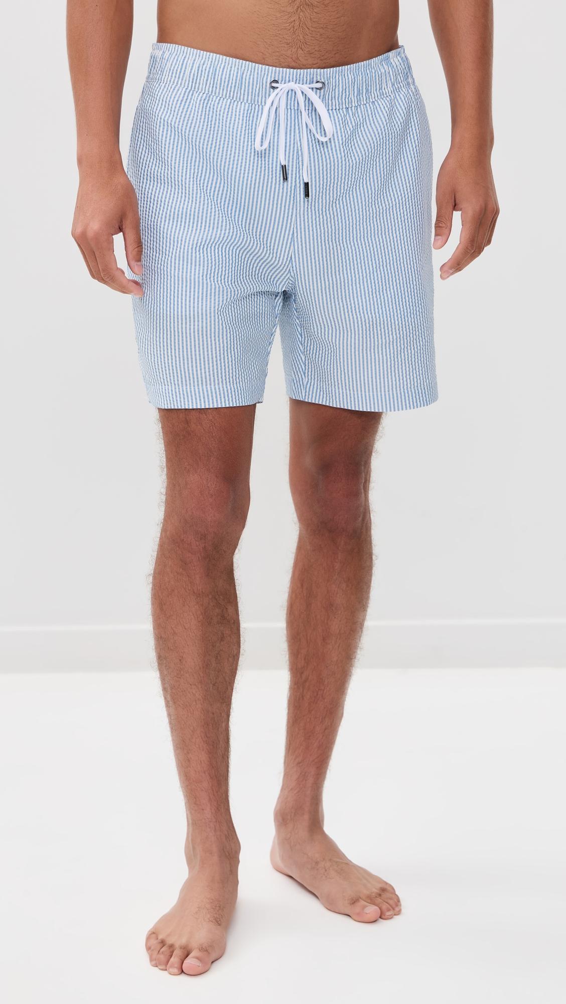 Classic Seersucker Swim Shorts 7" by ONIA