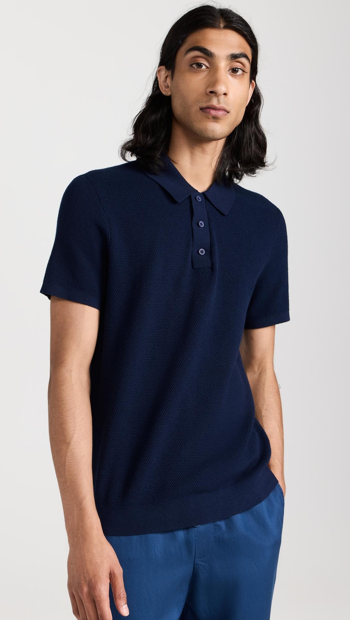 Cotton Textured Knit Polo by ONIA