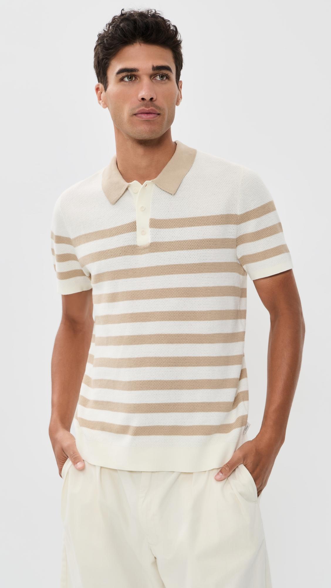 Cotton Textured Knit Polo by ONIA