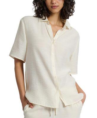 Crinkle Oversized Short Sleeve Button Up by ONIA