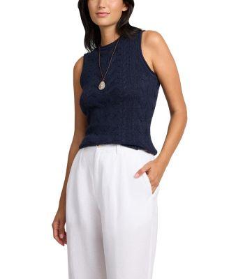 Linen Cable Knit Tank by ONIA