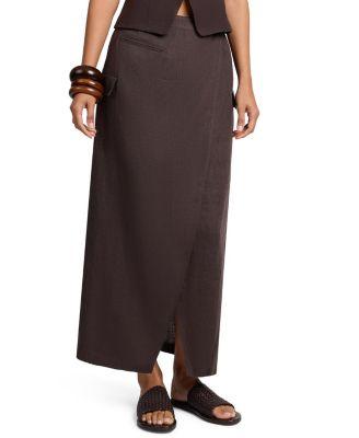 Linen Utility Wrap Maxi Skirt by ONIA