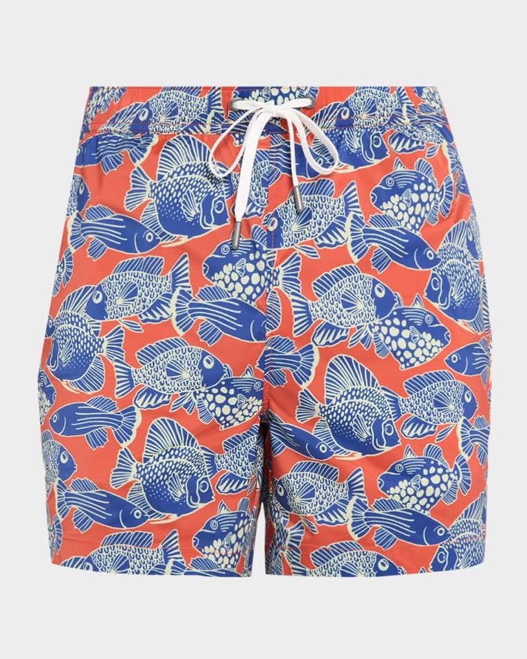 Men's Charles 5" Inseam Fish Swim Trunks by ONIA
