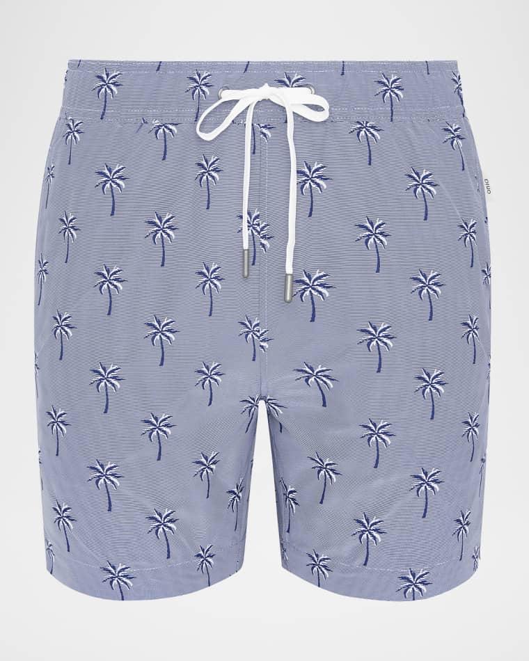 Men's Charles 5" Inseam Quick-Dry Palms Swim Trunks by ONIA