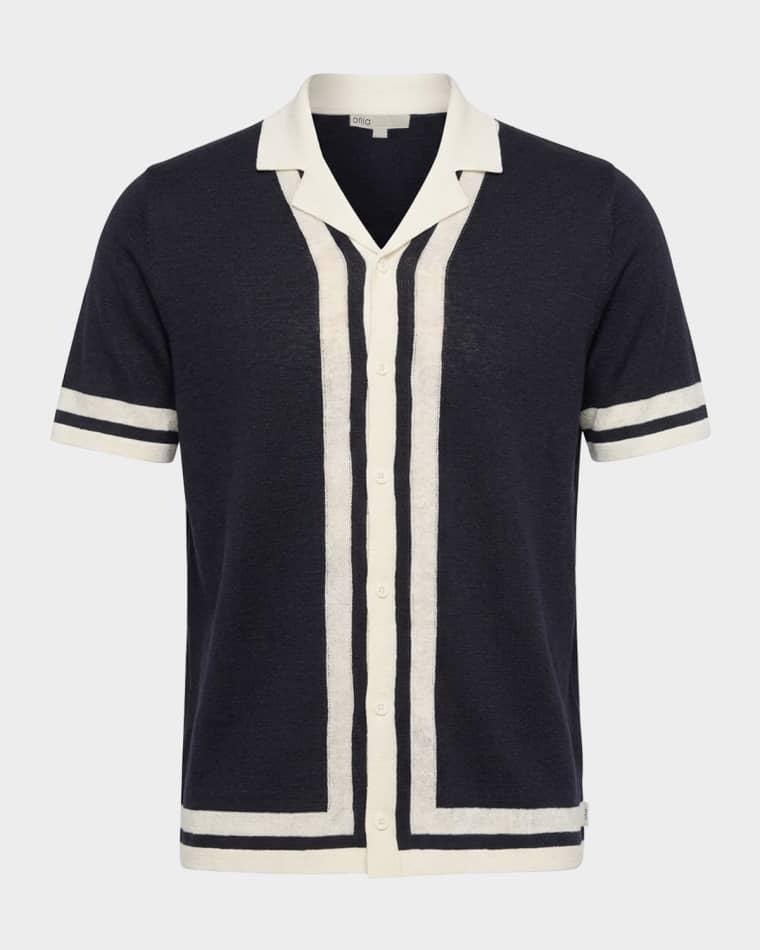 Men's Linen Knit Short-Sleeve Camp Shirt by ONIA
