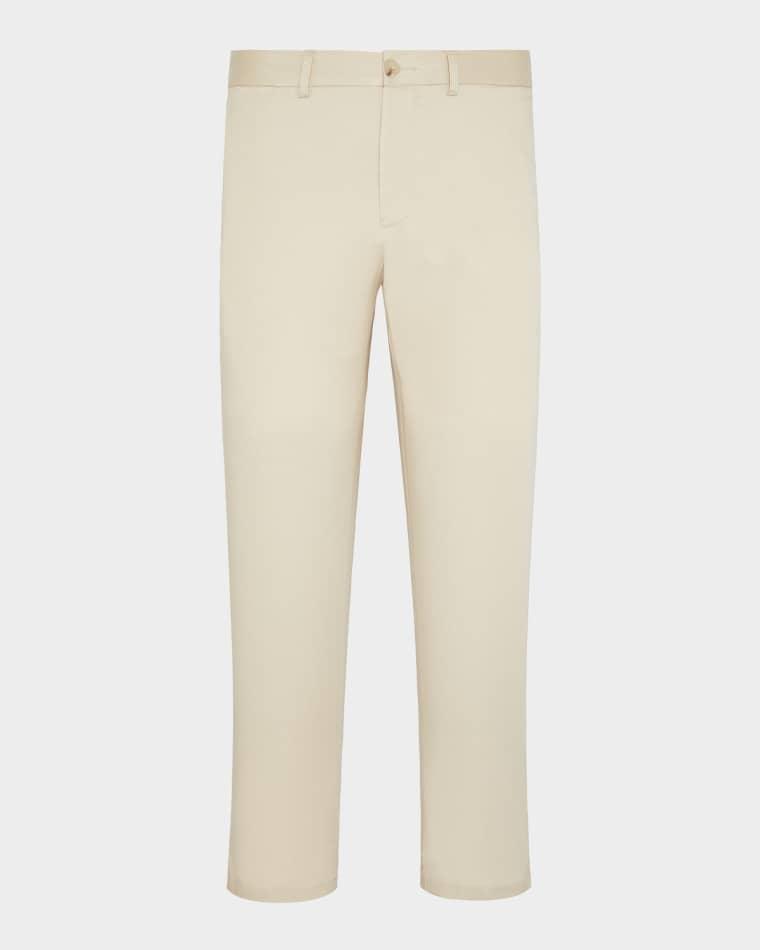 Men's Stretch Linen Flat-Front Trousers by ONIA
