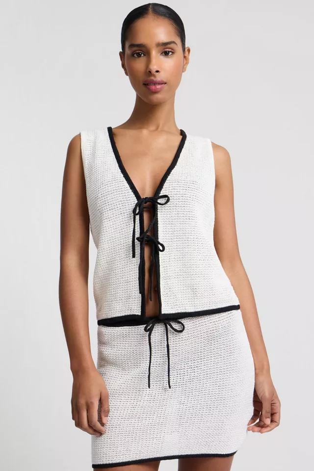 Onia Linen Knit Tie Front Tank Top by ONIA