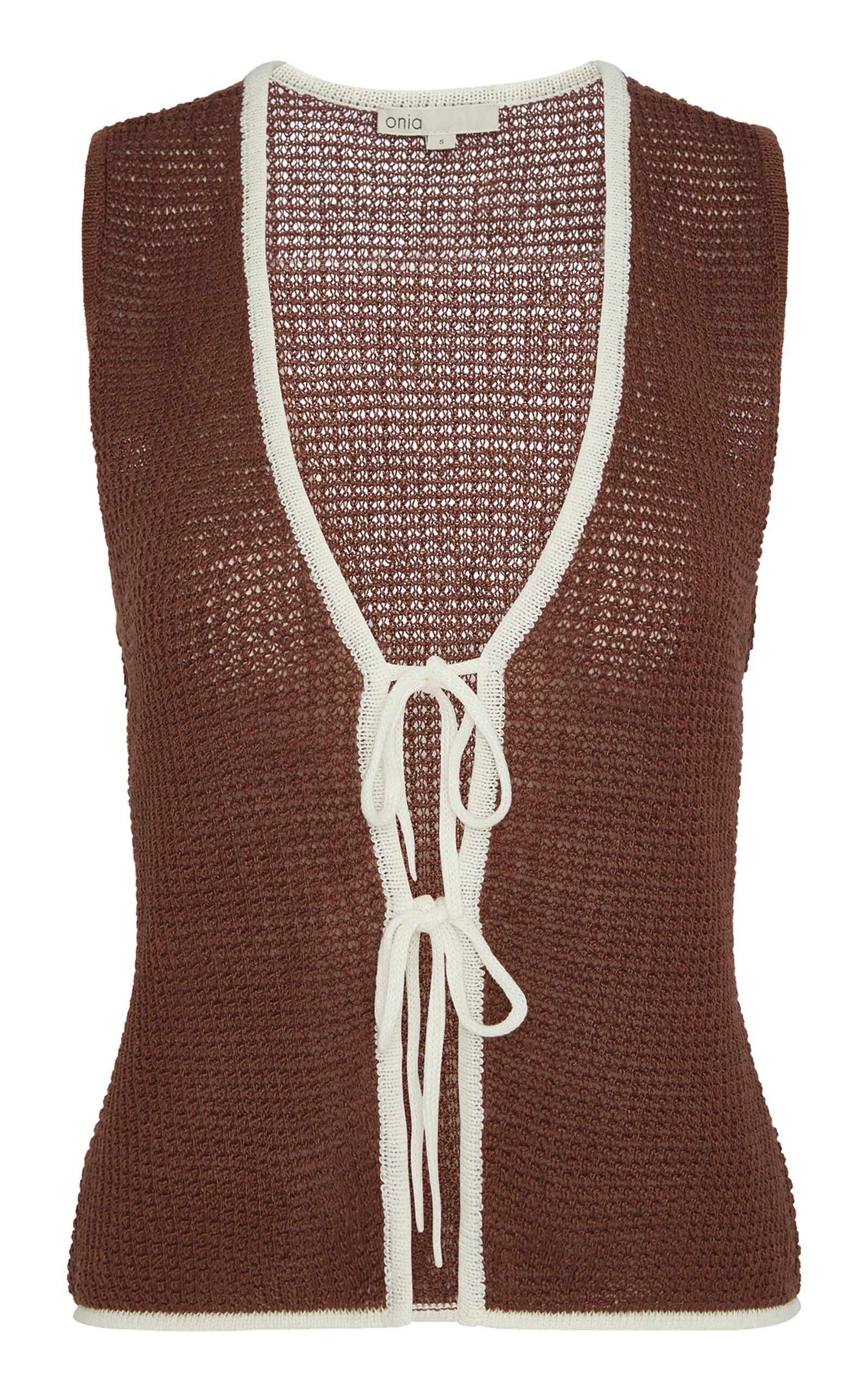 Onia Linen Knit Tie Front Top - Moda Operandi by ONIA