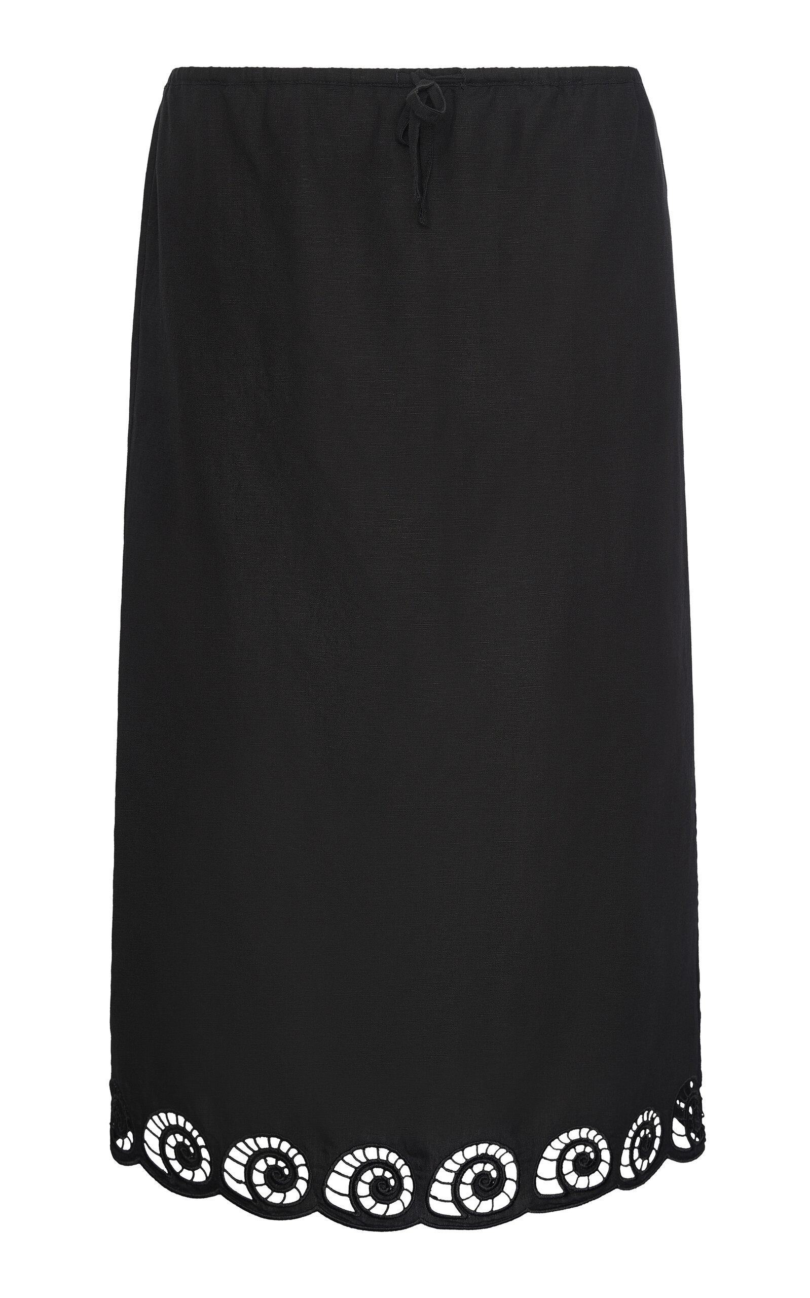 Oniacalloped Linen Midikirt - Moda Operandi by ONIA