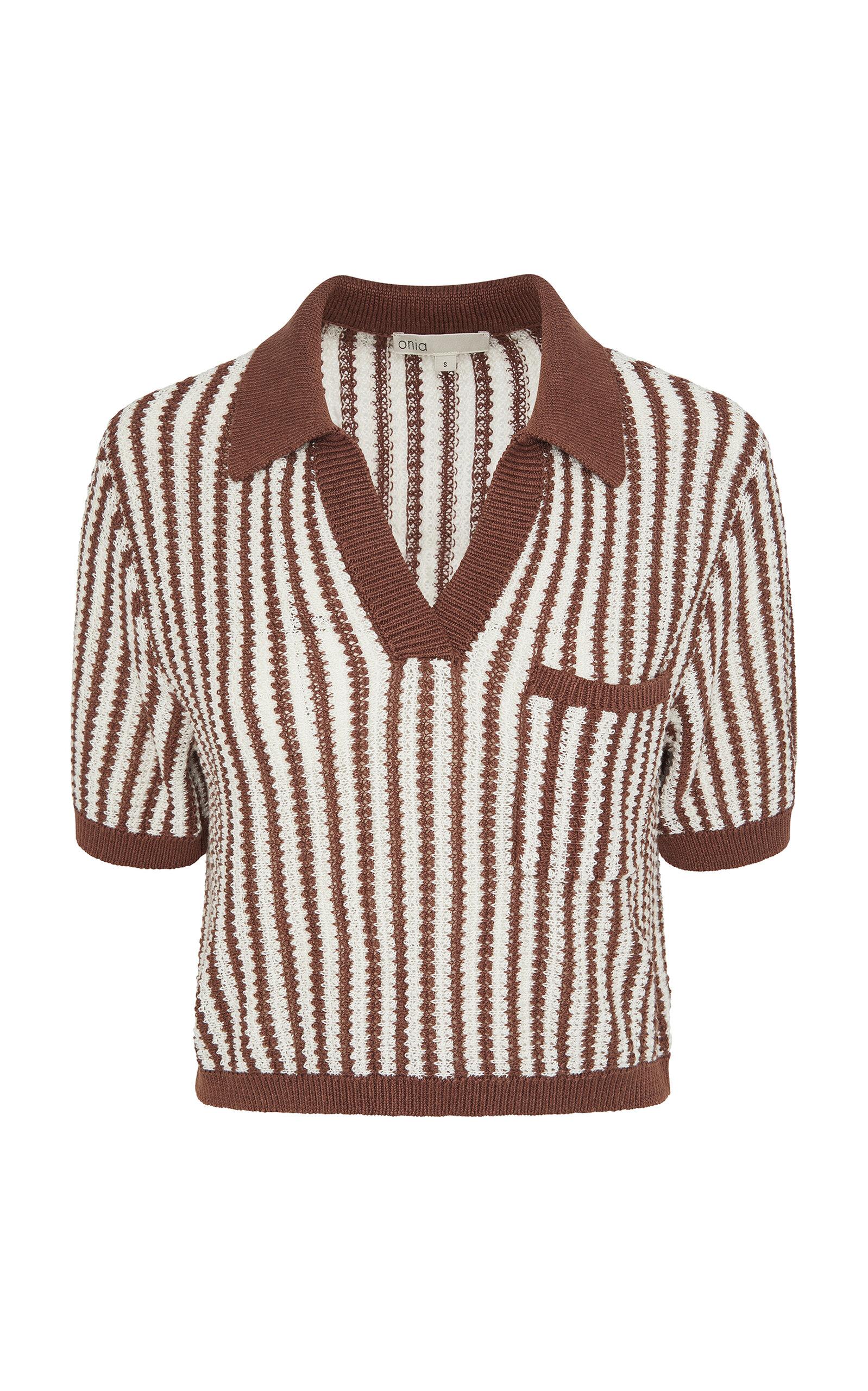 Oniainen Knit Cropped Polo Top - Moda Operandi by ONIA