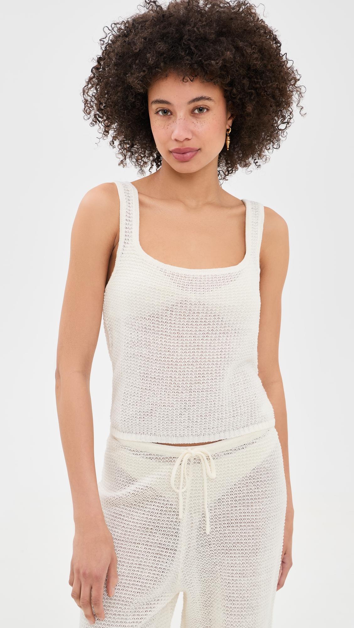 Square Neck Knit Tank by ONIA