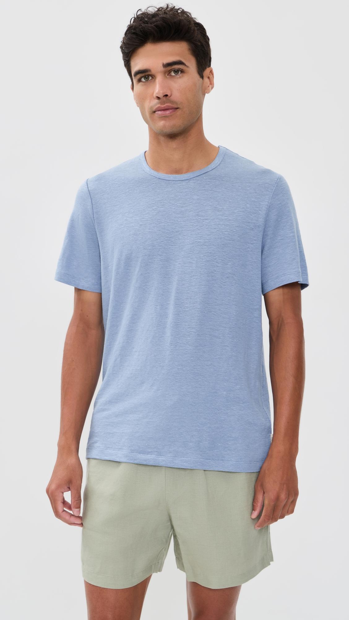 Stretch Linen Crew Neck Tee by ONIA