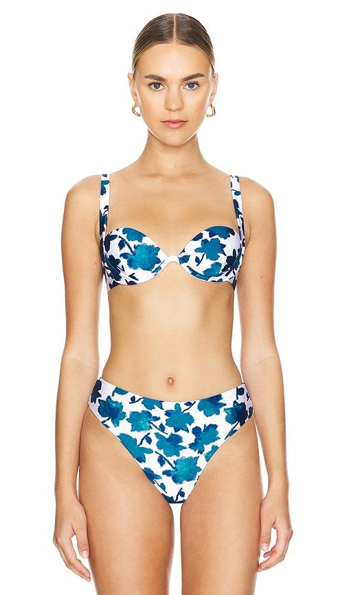 onia Annalise Bikini Top in Blue by ONIA