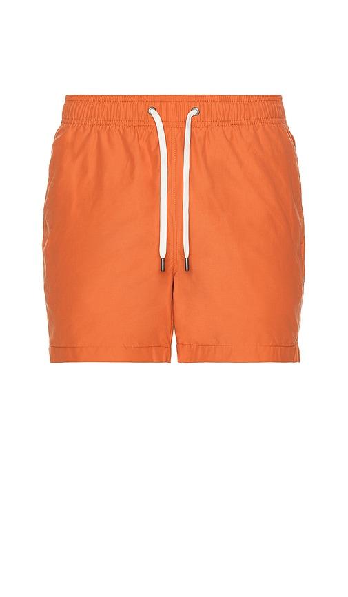 onia Charles 5 Swim Trunk in Orange by ONIA