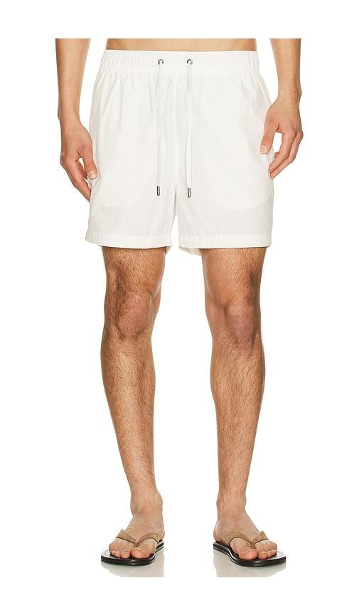 onia Charles 5 Swim Trunk in White by ONIA