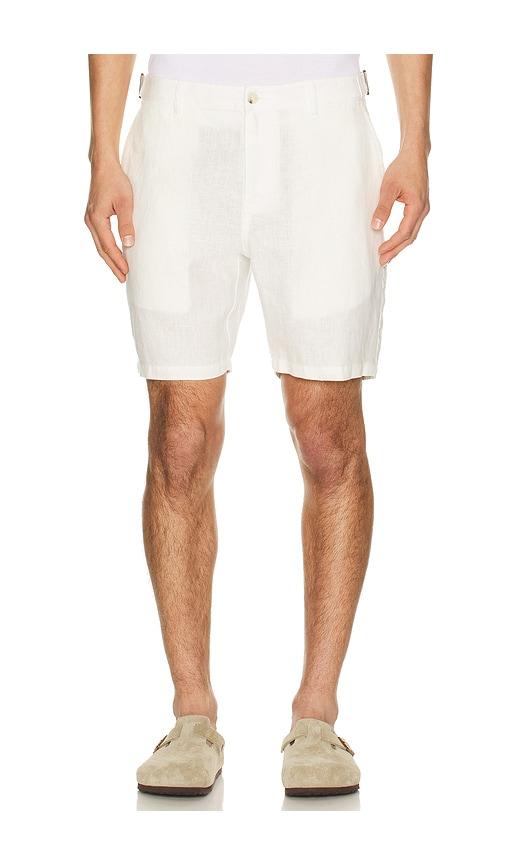 onia Linen Fixed Waist Short in White by ONIA
