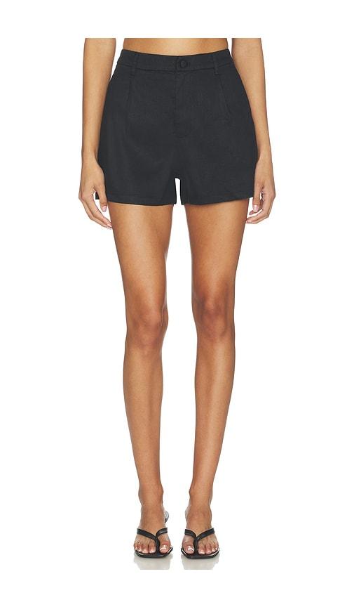 onia Stretch Linen Short in Black by ONIA
