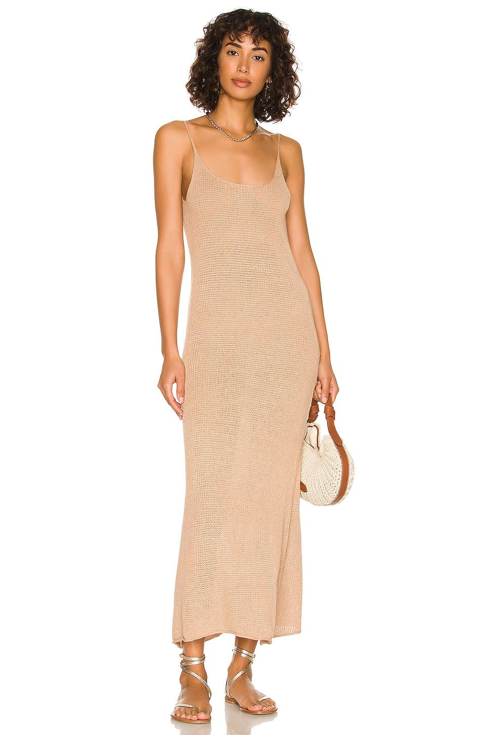 onia Sweater Maxi Dress in Tan by ONIA