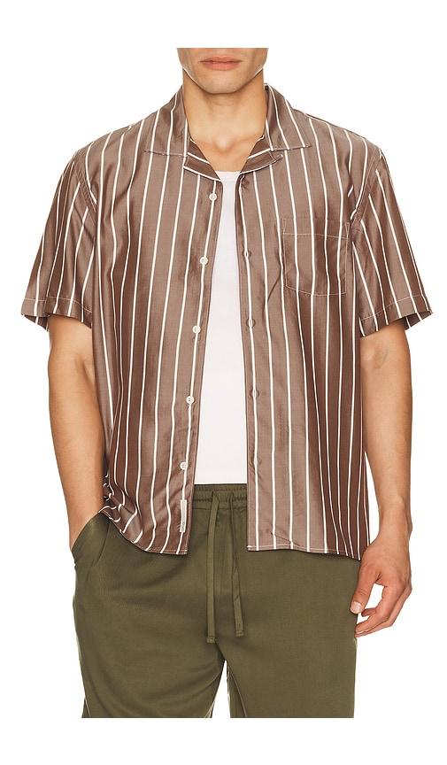 onia Tencel Convertible Vacation Shirt in Brown by ONIA