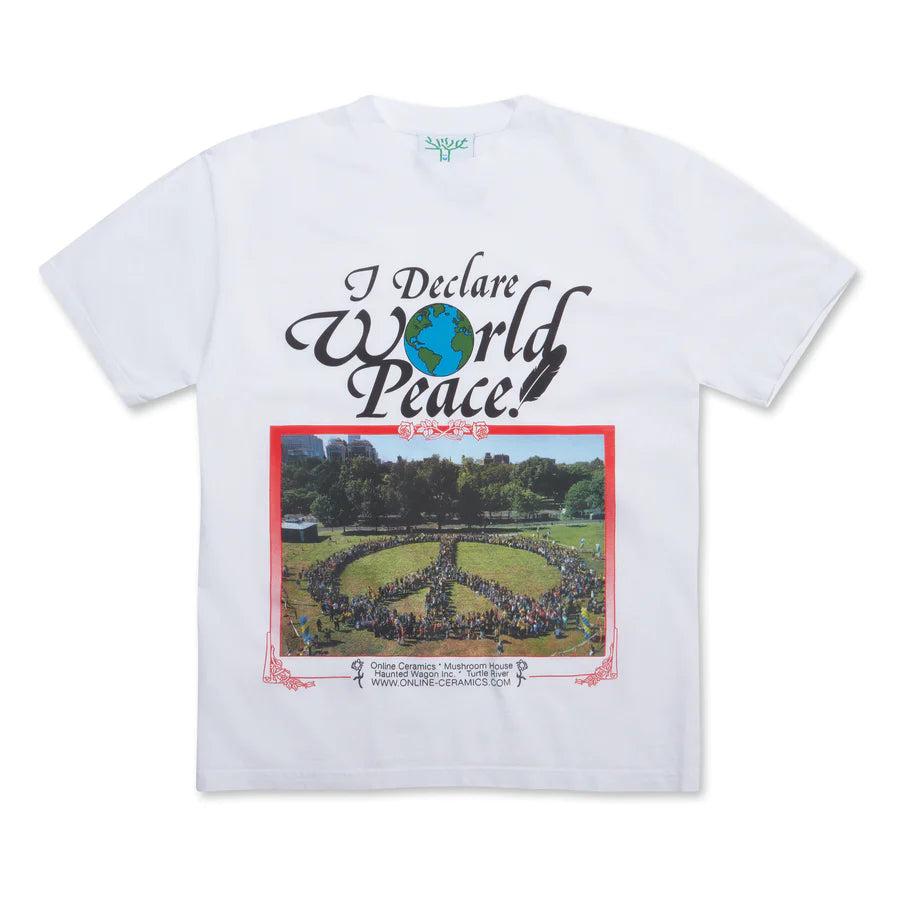 ONLINE CERAMICS - I Declare World Peace T-Shirt - (White) by ONLINE CERAMICS