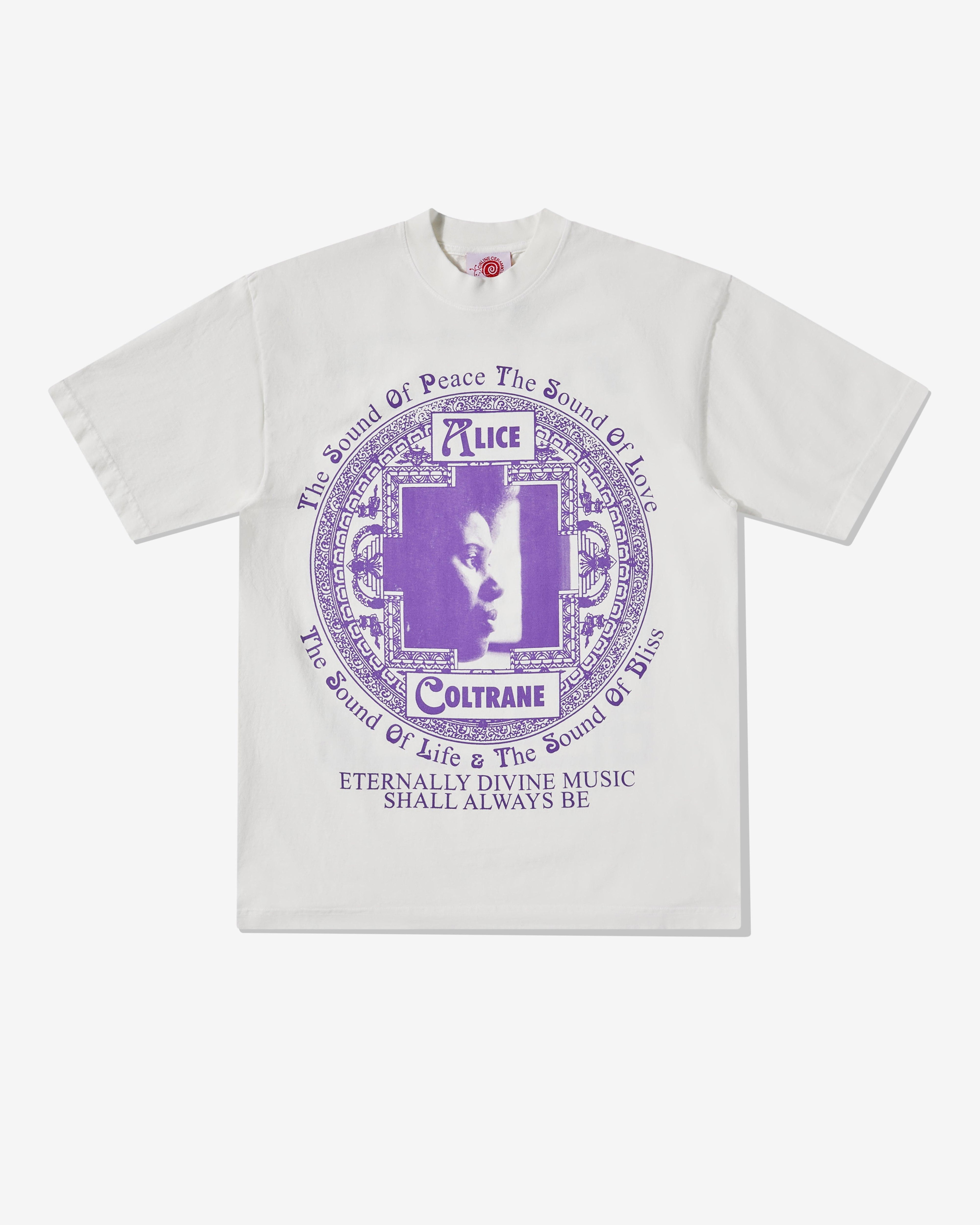 Online Ceramics - Alice Coltrane Men's Eternally Divine Music T-Shirt - (Off White) by ONLINE CERAMICS