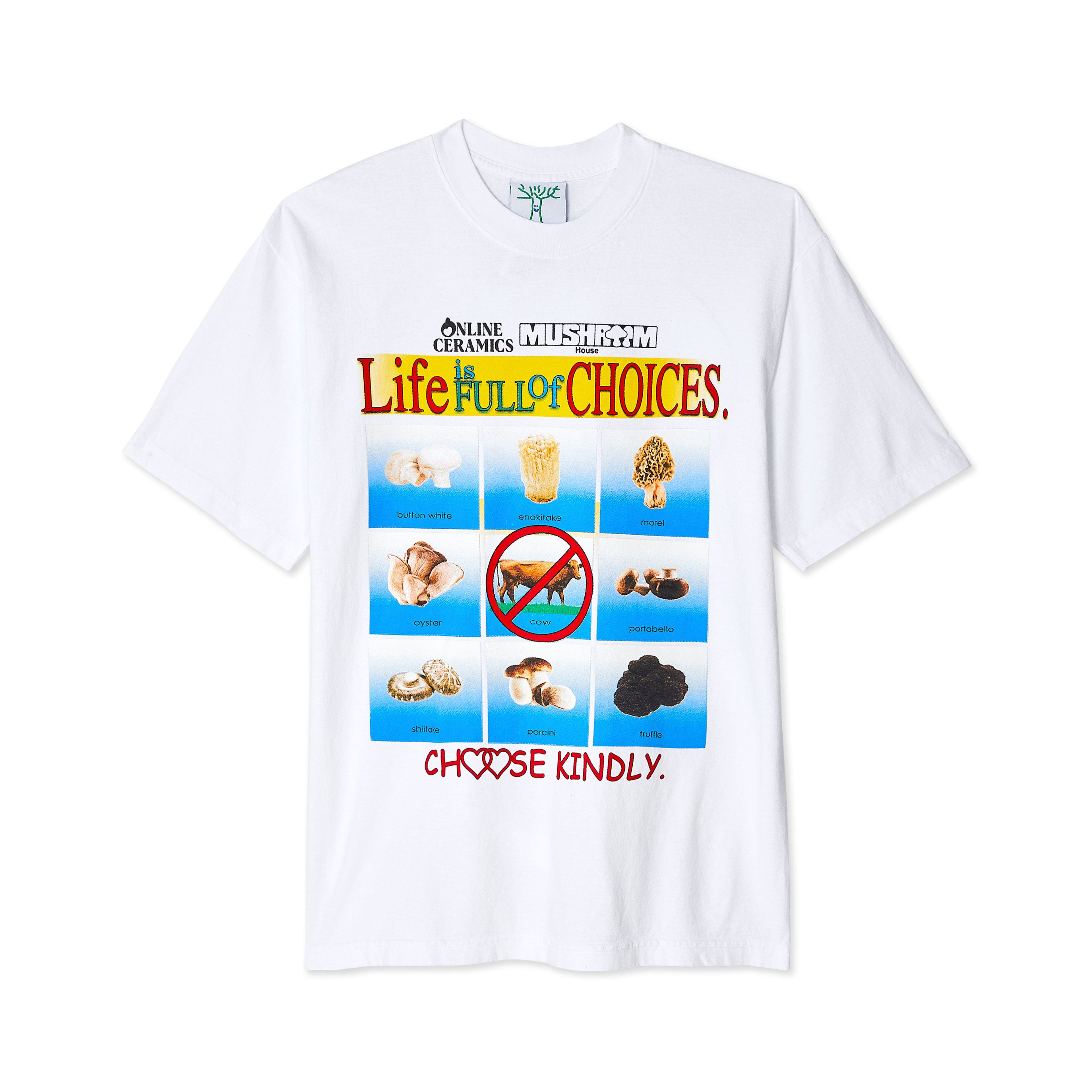 Online Ceramics - Eat Mushrooms T-Shirt - (White) by ONLINE CERAMICS Online Ceramics - Eat Mushrooms T-Shirt - (White) by ONLINE CERAMICS