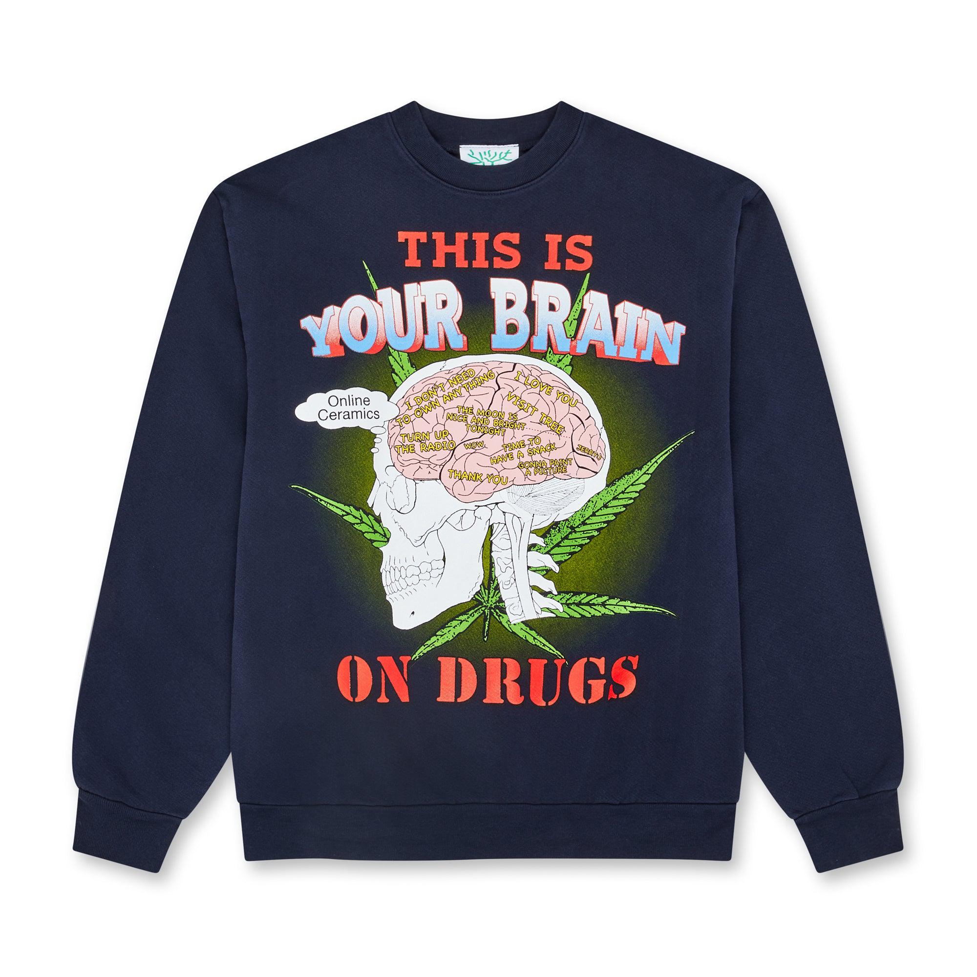 Online Ceramics - Higher Than Heaven Crewneck - (Navy) by ONLINE CERAMICS